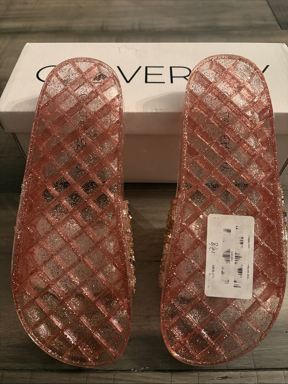 Never Worn- Rose Gold Jelly Slide